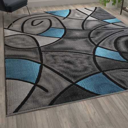 Flash Furniture Blue 8' x 10' Abstract Design Accent Area Rug ACD-RGTRZ860-810-BL-GG